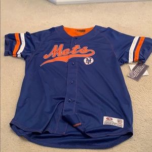 Mets Button Up Jersey YOUTH XL